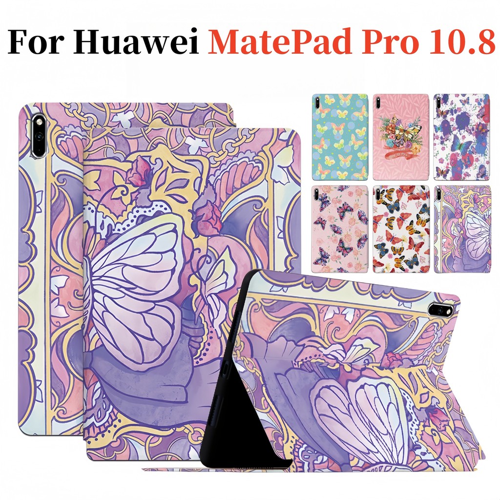 สําหรับ Huawei MatePad Pro 10.8 WiFi 5G 2021 2019 ผีเสื้อที่สวยงามฝาครอบขาตั้ง MRR-W29 MMR-W29 MRX-A