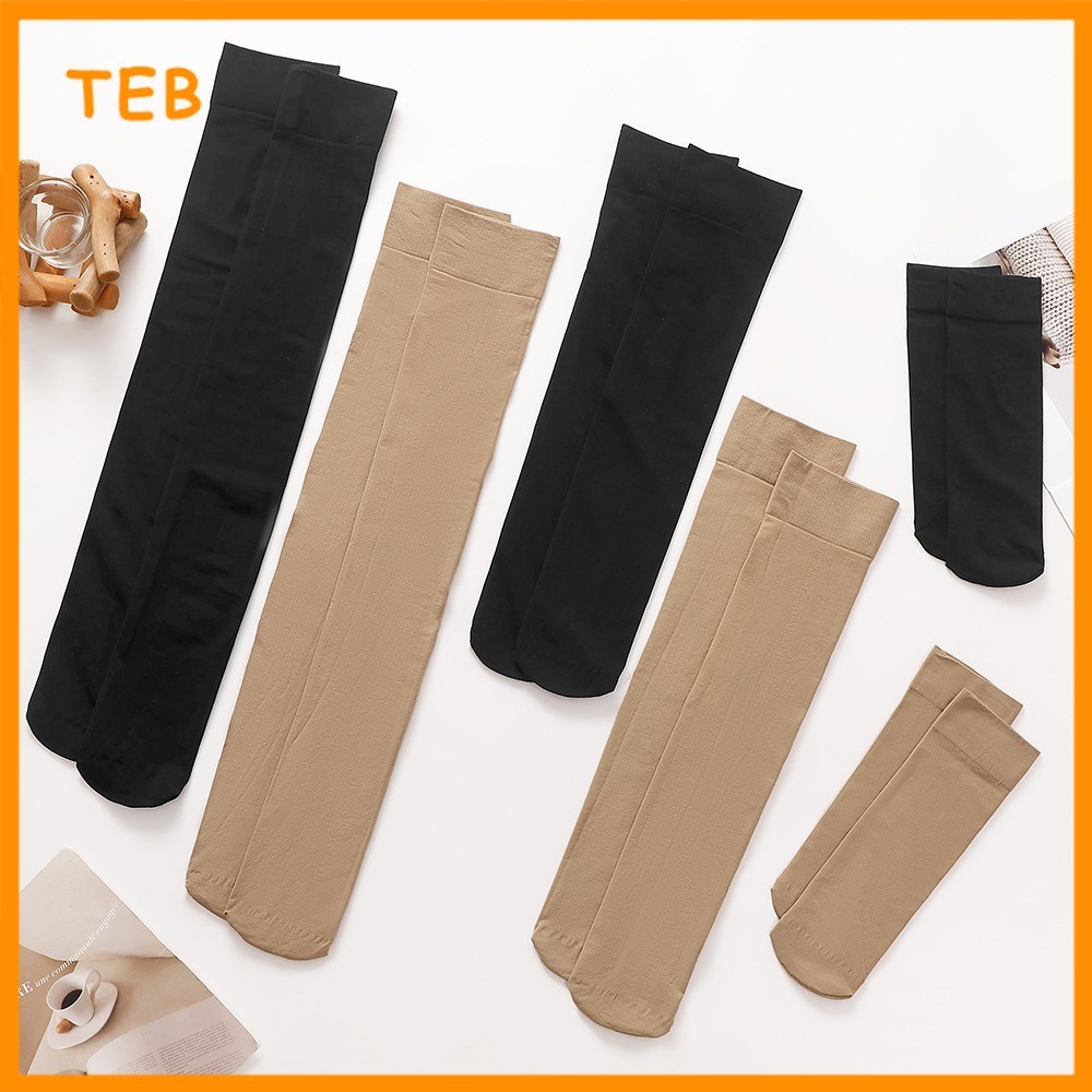 QSTAR Premium Nylon Spandex Women Socks, Plain Stoking Wanita Selesa & Stretch Fit