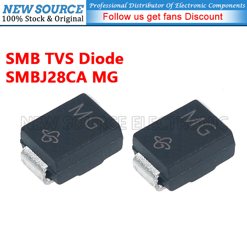 [20-100 ชิ้น] SMBJ28CA MG SMB TVS Diode SMD Transient แรงดันไฟฟ้า Suppessor Diode แหล่งใหม่