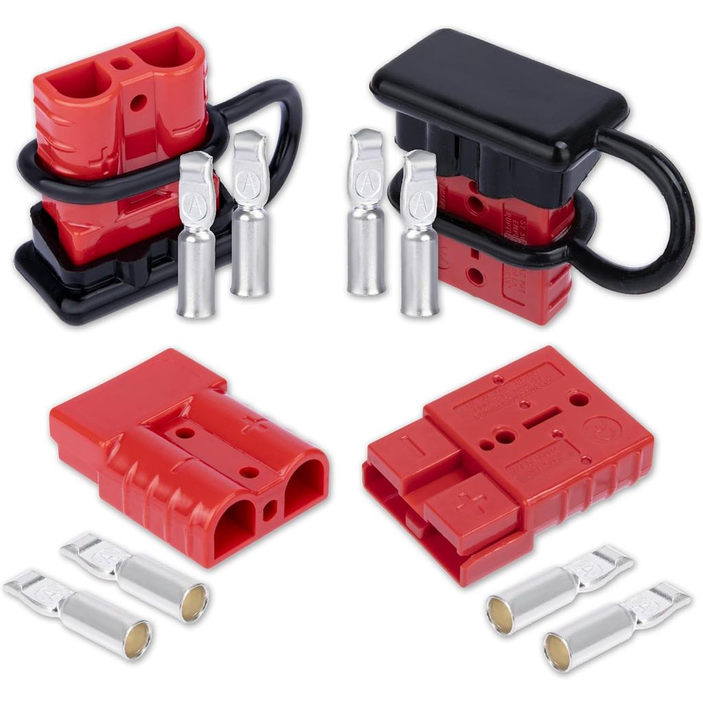Anderson Connector 4 ชิ้น, 50 แอมป์ 12-36v แบตเตอรี่ Quick Connect/Disonnect Plug Kit, ตัวเชื่อมต่อส