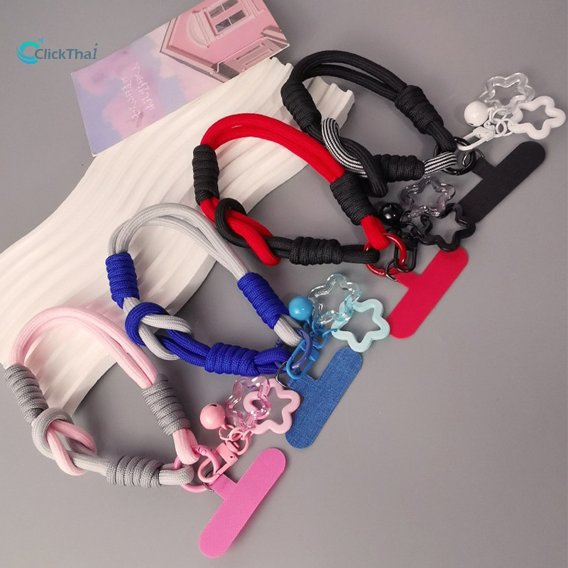สายคล้องโทรศัพท์มือถือ Lanyard กรณีโทรศัพท์ผู้ สายคล้องโทรศัพท์แบบถอดได้สำหรับใช้กลางแจ้งแบบสั้นถักทั้งชายและหญิง