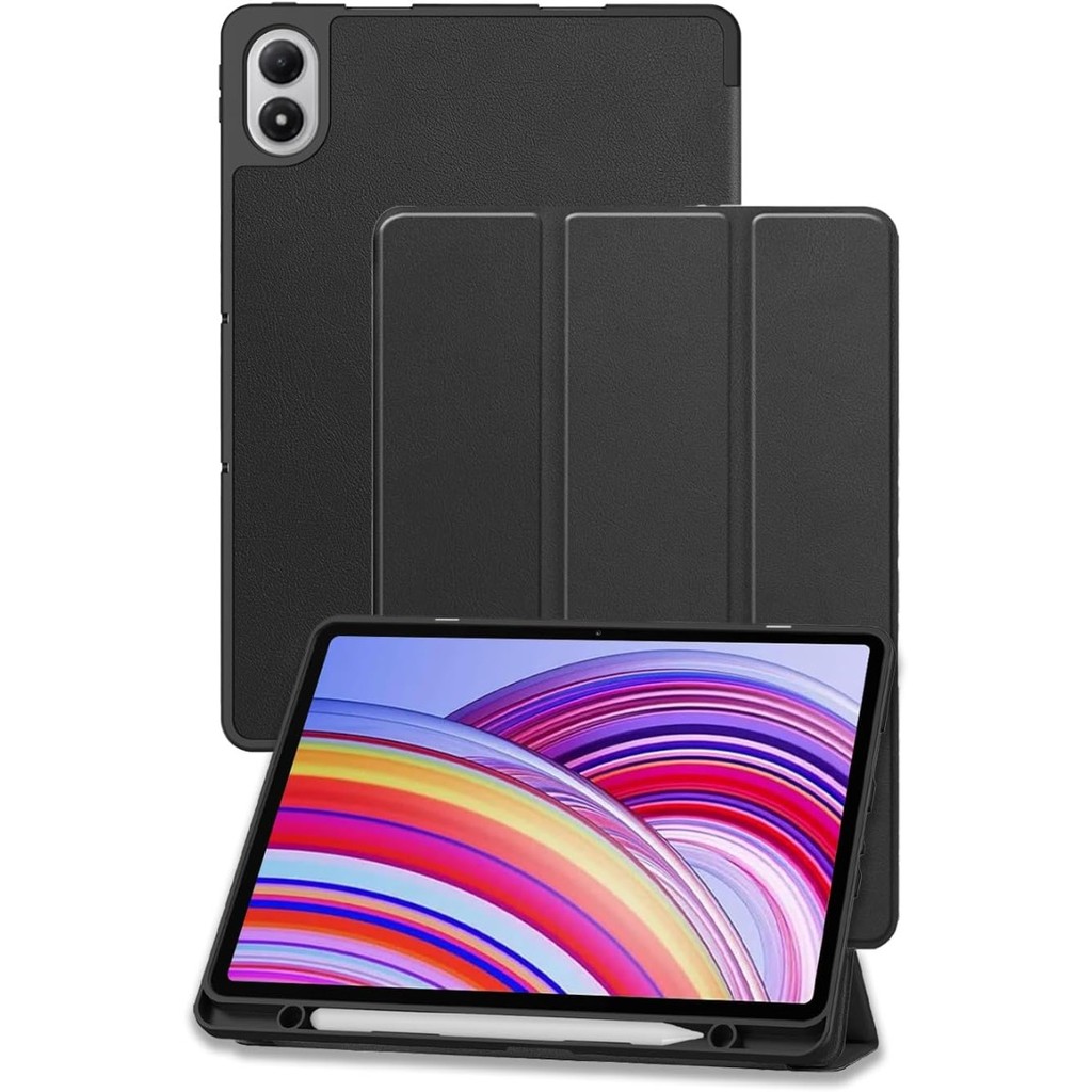 สําหรับ Xiaomi Poco Pad M1 2025 /Redmi Pad 2 Pad2 Pro 2 แท็บเล็ต 12.1 นิ้ว, หนังเนื้อฝาครอบ Trifold 