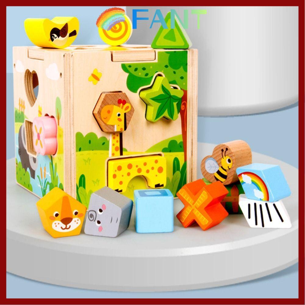 FANT ไม้กิจกรรม Cube, Sorting Cube การเรียนรู้ Cube รูปร่าง Sorter ของเล่น,คุณภาพสูงรูปแบบรูปแบบการจ