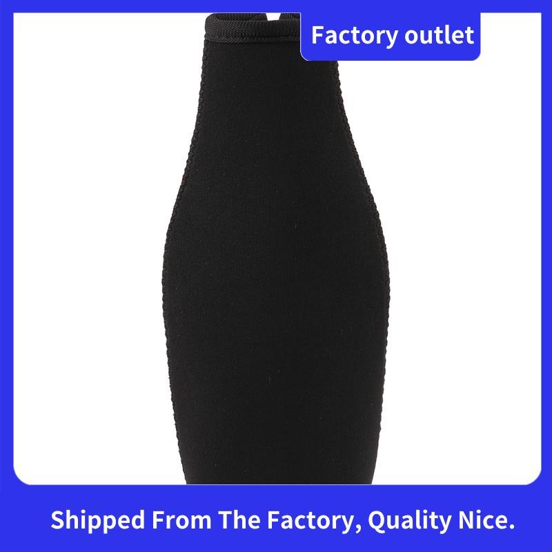 6 แพ็คขวดเบียร์ Cooler Sleeves Keep Drink Cold Zip-Up Neoprene ฉนวนแขนสีดํา