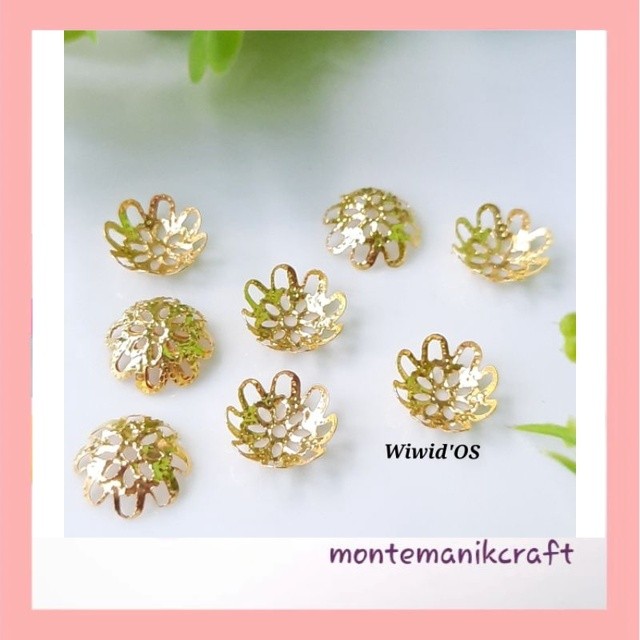 BEADS (24 ชิ้น) 10MM GOLD BOWL BEADS MONTEMANIK CRAFT