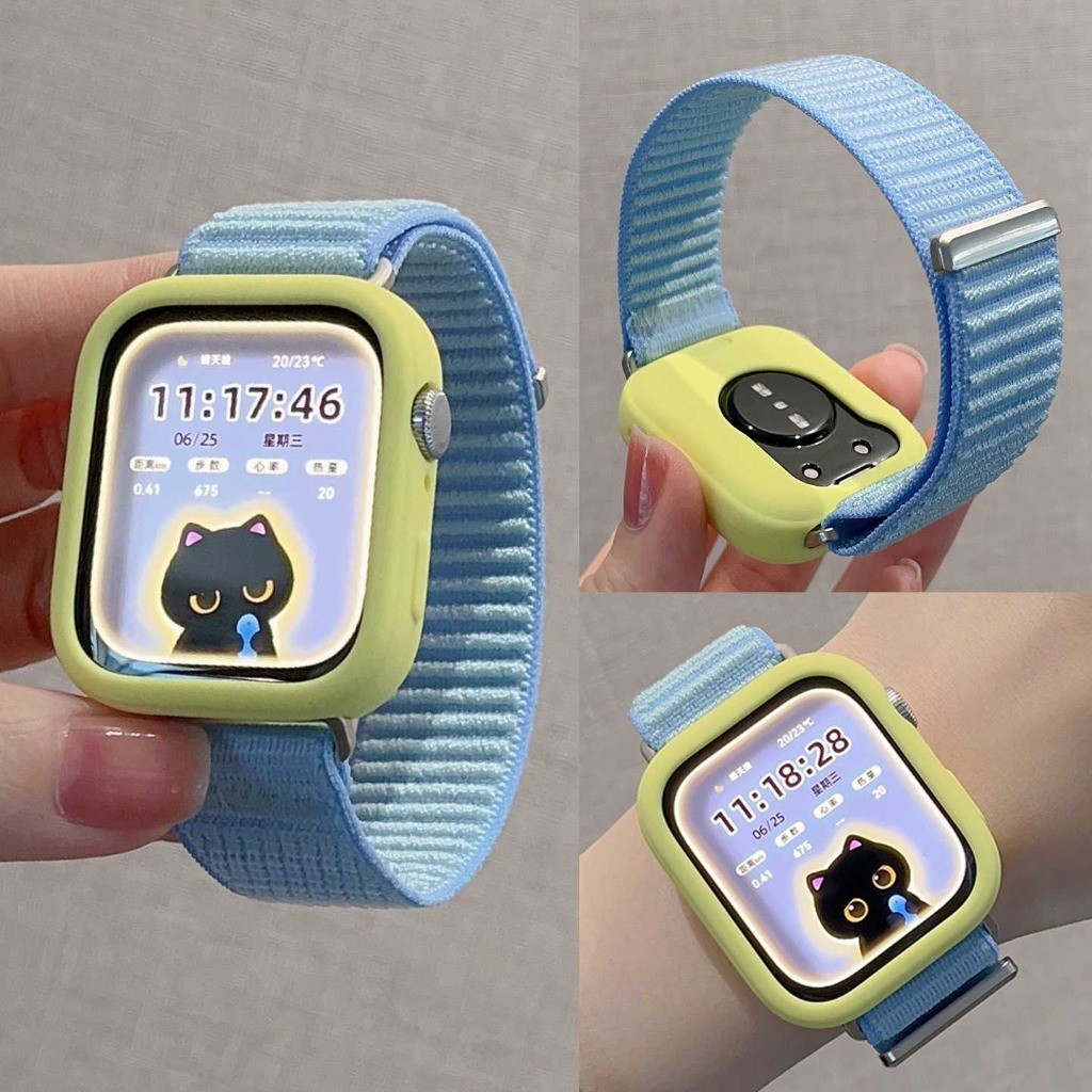 2in1 Magic Strap Soft Silicone Case Combo สําหรับ Huawei Watch Fit3-Fit4Pro-Fit4, สบายฝาครอบป้องกัน + สายไนลอน