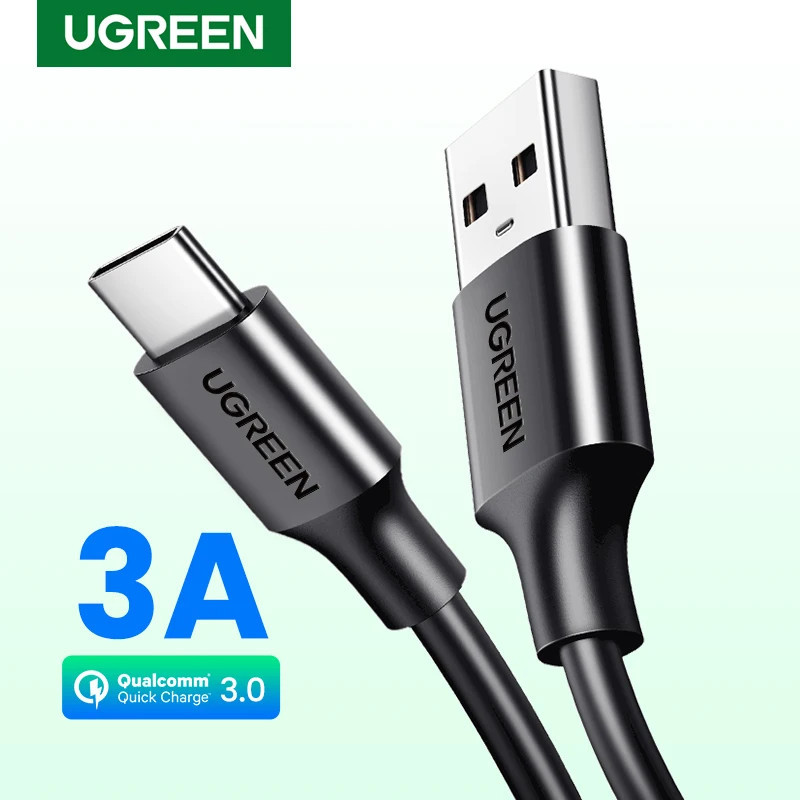 UGREEN สายชาร์จ สาย USB A ถึง Type C 3A สายชาร์จข้อมูลอย่างรวดเร็วสําหรับ iPhone Samsung Xiaomi