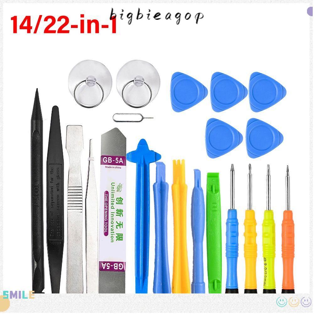 BIGBIEGOP เครื่องมือซ่อมโทรศัพท์มือถือ, เครื่องมือมือด้วยตนเองโทรศัพท์ถอดเครื่องมือ, ทนทาน 14/22-in-