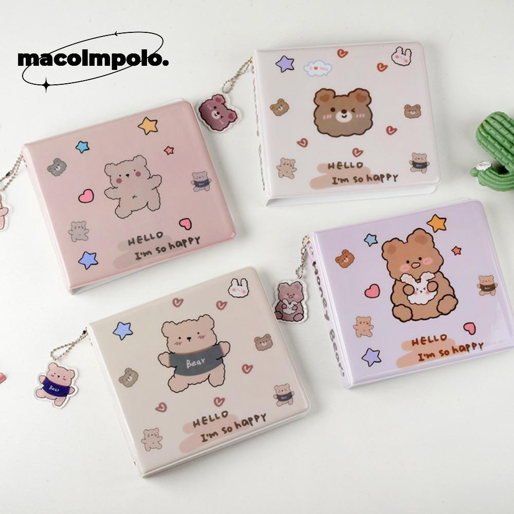 CD Storage Album, CD Storage Collect Book CD Holder, Portable Loose-leaf Cartoon Bear Album Organize