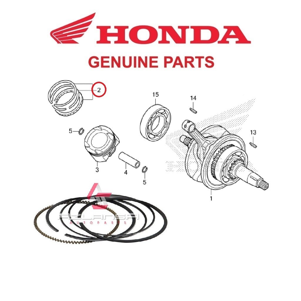 แหวนลูกสูบ ( 0.25 ) ( 13021-K56-N01 ) RS150R V1 V2 V3, RS-X V1 V2 & CBR150R 💯 อะไหล่