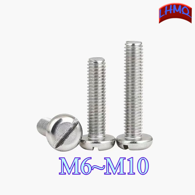 304 สแตนเลส one-slot สกรูหัวทรงกระบอก GB65 สกรู slotted หัวกลม bolt M6M8/M10LHMQ-MB