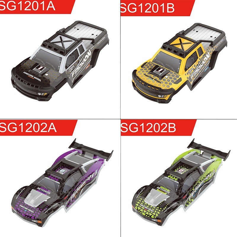1/12 scale rc รถรุ่น SG1201/SG1202 สี่ล้อ 4wd ไดรฟ์ความเร็วสูง off road brushless Desert รถบรรทุกรถ body shell