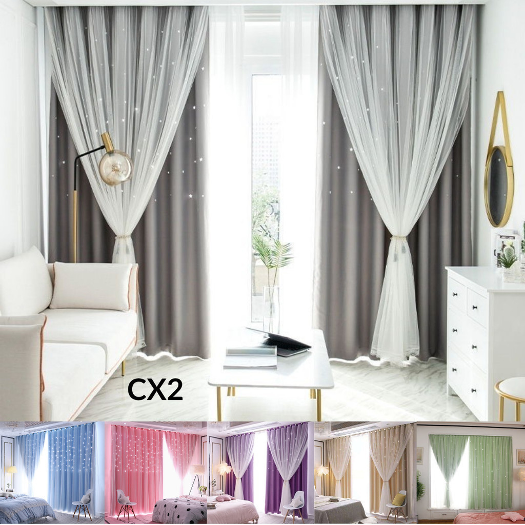 แนะนำ ผ้าม่าน ผ้าม่านสองชั้น (ม่านหน้าต่าง) คลาสสิค หรูหรา ม่านโปร่งแสง สีพื้น ม่านกั้นห้อง ม่านตีนตุ๊กแก พร้อมส่ง ราคาพิเศษ มีเก็บเงินปลายทาง