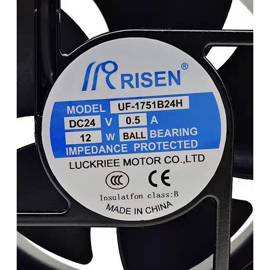 [พัดลมระบายความร้อน] ใหม่เอี่ยม RISEN รุ่น UF-1751B24H DC24V 0.50A 12W 17cm พัดลมระบายความร้อน