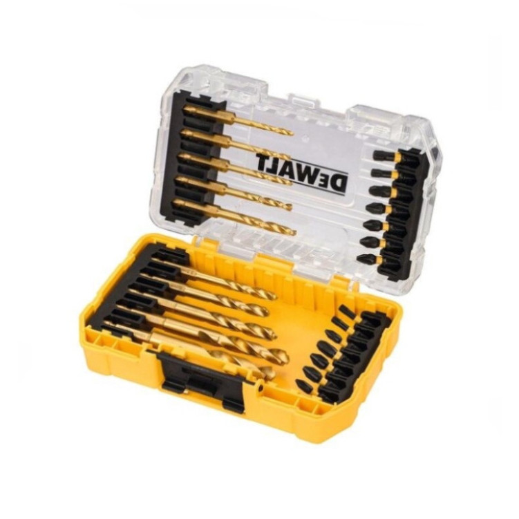 🔥ถูกสุด🔥 DEWALT ชุดดอกสว่านและดอกไขควง FLEXTORQ 24 ชิ้น รุ่น DT70748T-QZ ก้านหกเหลี่ยม TITANIUM ดอกไ