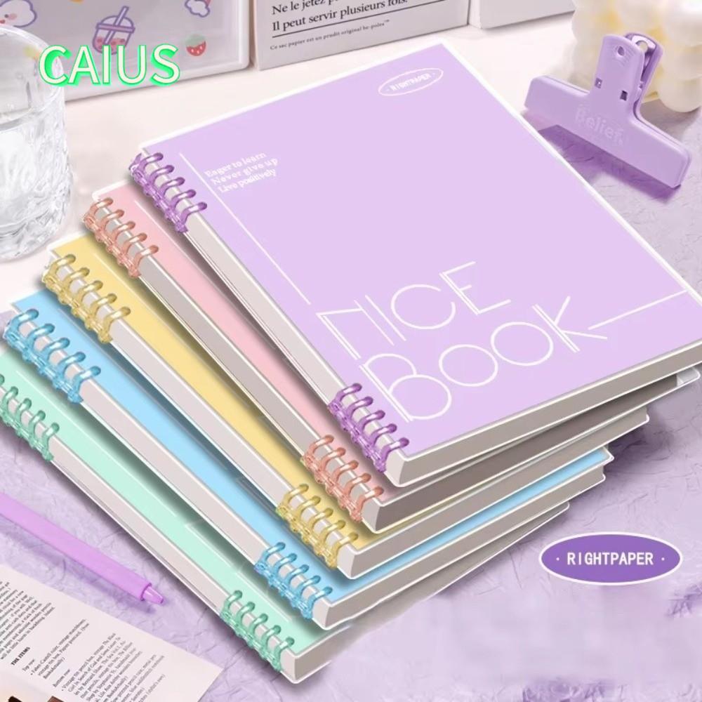 คาอุส‌ สมุดโน๊ตแหวน เครื่องผูก, เครื่องเขียนรีฟิล ก5 สมุดโน้ตแบบหลวม, แหวน เครื่องผูก ที่ถอดออกได้ 60 แผ่น หน้า ปกโน๊ตบุ๊ค