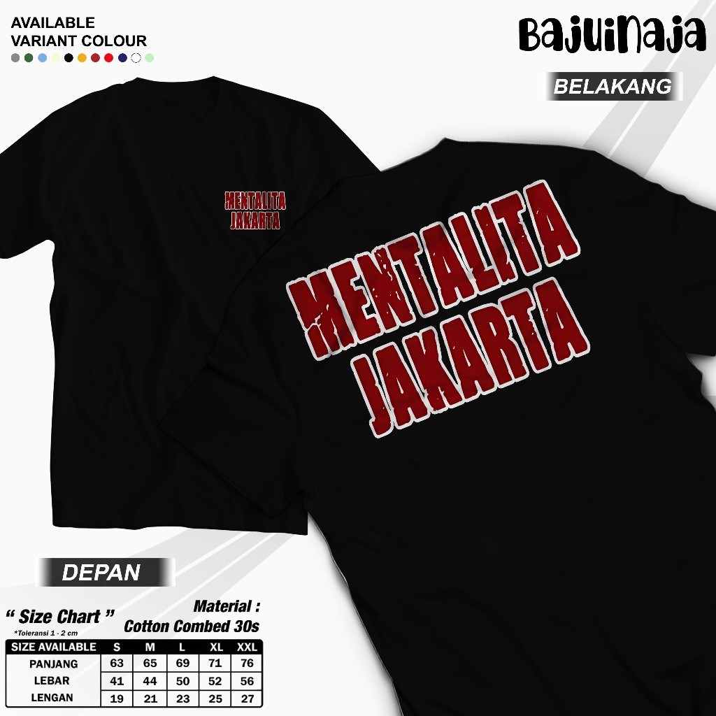 เสื้อยืด MENTALITA JAKARTA / PERSIJA / เสื้อยืด TIGER BOIS / CASUAL HOOLICAN JAKARTA