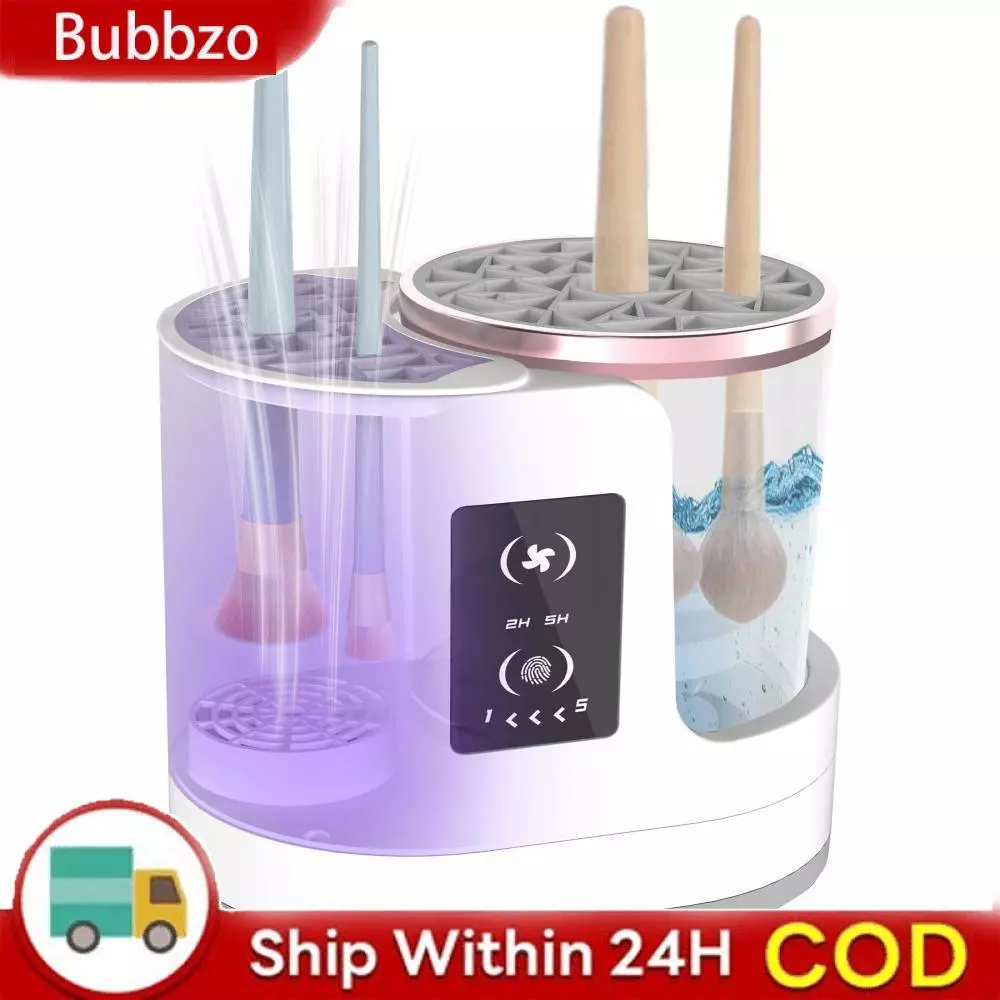 BUBBZO ล้างแปรงแต่งหน้าและอบผ้า, USB Electric 3 IN 1 Makeup Brush Cleaner| อัตโนมัติแบบพกพาพร้อมเครื่องเป่า-ที่ยึด แปรงเครื่องสําอางทําความสะอาดเครื่องมือสําหรับแปรงแต่งหน้าทั้งหมดประเภท