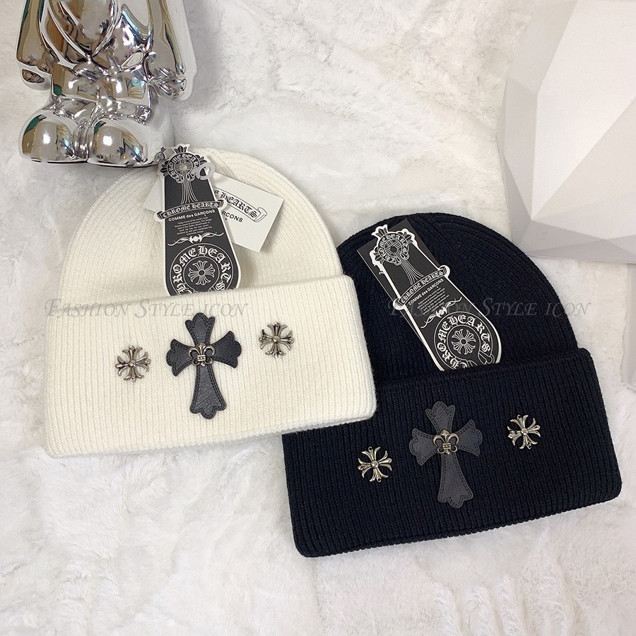 Influencer หมวกถักอินเทรนด์เยาวชน All-Match หมวกเย็นสไตล์ใหม่หมวกทําด้วยผ้าขนสัตว์ Crow Heart Showing Face Small Street คู่ - รูปที่ 5