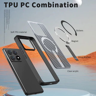 เคสโทรศัพท์ Xiaomi 17T 15T 14T Pro 17 Pro Max แบบแม่เหล็ก พร้อมที่ยึด ฟังก์ชั่นหลากหลาย ช่วยระบายความร้อน ทนทานกลางแจ้ง ป้องกันตกหล่น