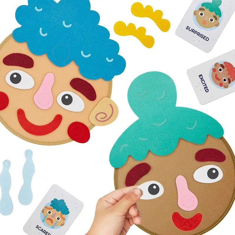 Social Emotional Learning Games Montessori  Funny Face Toys to Express Emotions Expression Recogniti