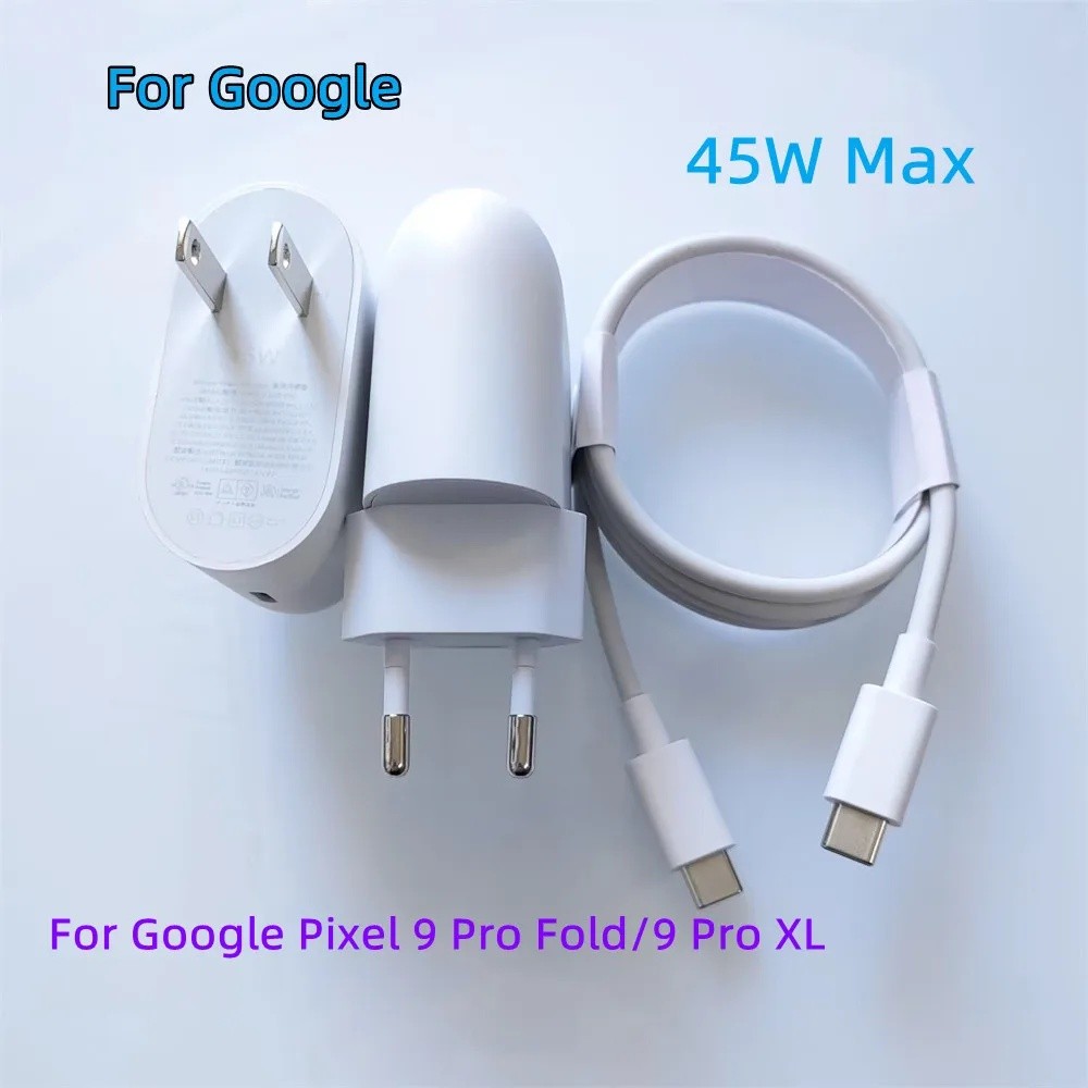 Original Google Pixel 10 9 8 Pro พับ XL 9A 8A 45W USB C PD Fast Charger EU/US Wall Power Adapter สําหรับ Pixel 6A 7A 8A PD ประเภท C สาย
