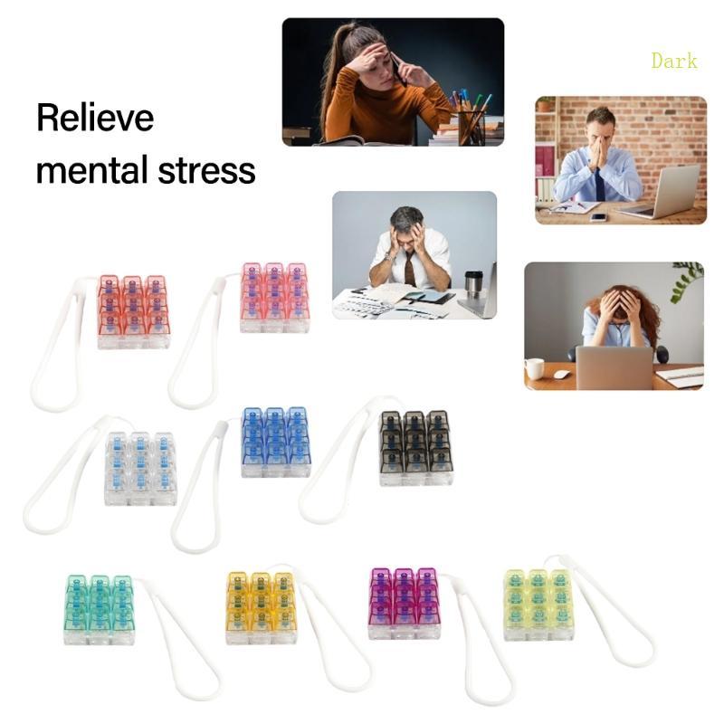 Dark Keyboard Clicky Toy Tactile 9 Key Keycap Toy สายซิลิโคนความเครียดบรรเทา