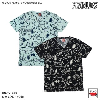 เสื้อแตงโม (SUIKA) - เสื้อยืดคอวี แขนสั้น ลาย SNOOPY ( SN.PV…