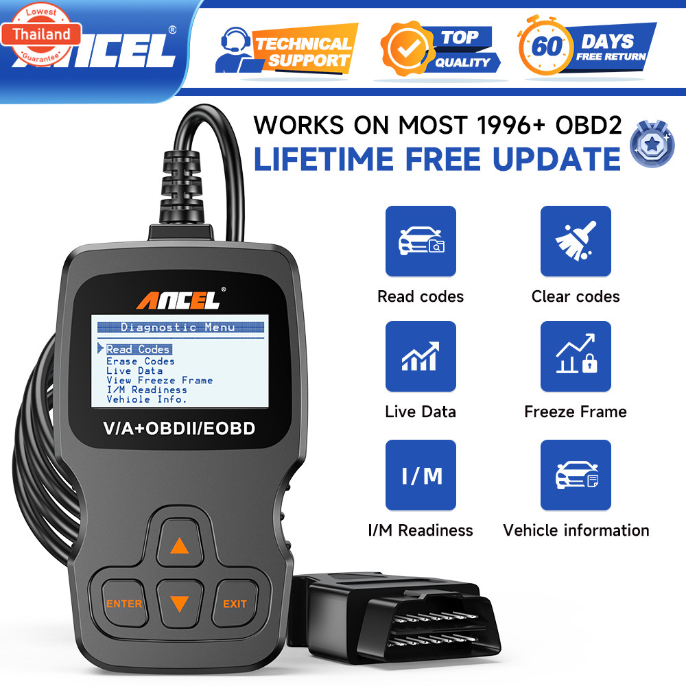 【จัดส่งภายใน 24 ชั่วโมงจากประเทศไทย】ANCEL AD310 เครื่องอ่านโค้ด OBD2/EOBD เครื่องสแกนรหัสข้อผิดพลาด 