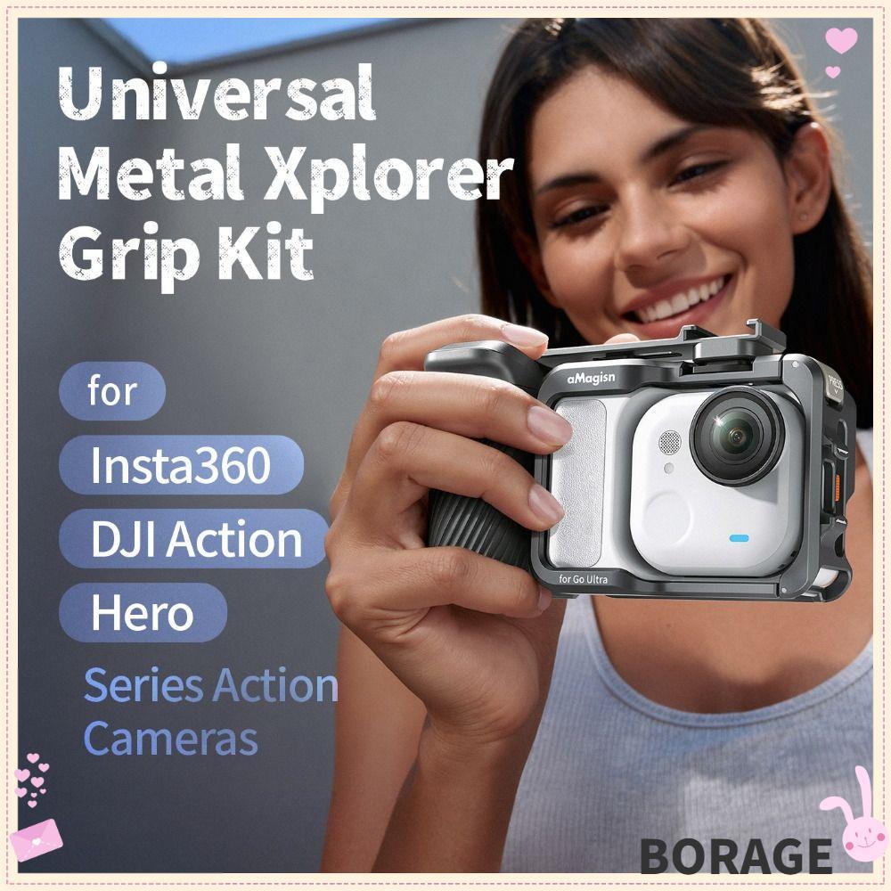 BORAG Street Grip Vlog Holder, ปุ่มชัตเตอร์ปรับ Xplorer Grip Kit Handle, Quick Release กล้องขยายอะแด