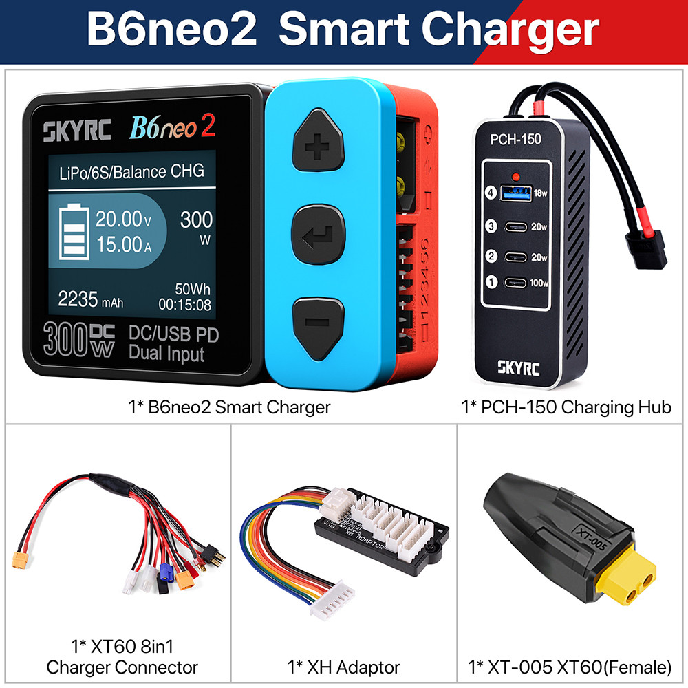 ใหม่ SKYRC B6neo 2 Smart Charger DC 300W PD 126W สําหรับ LiPo/LiFe/Lilon/LiHV/NiMH/NiCd/Pb