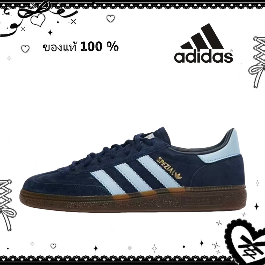 （ของแท้ 100 %）✅ adidas originals spezial BD7633 สีน้ำเงิน สีขาว Casual shoes