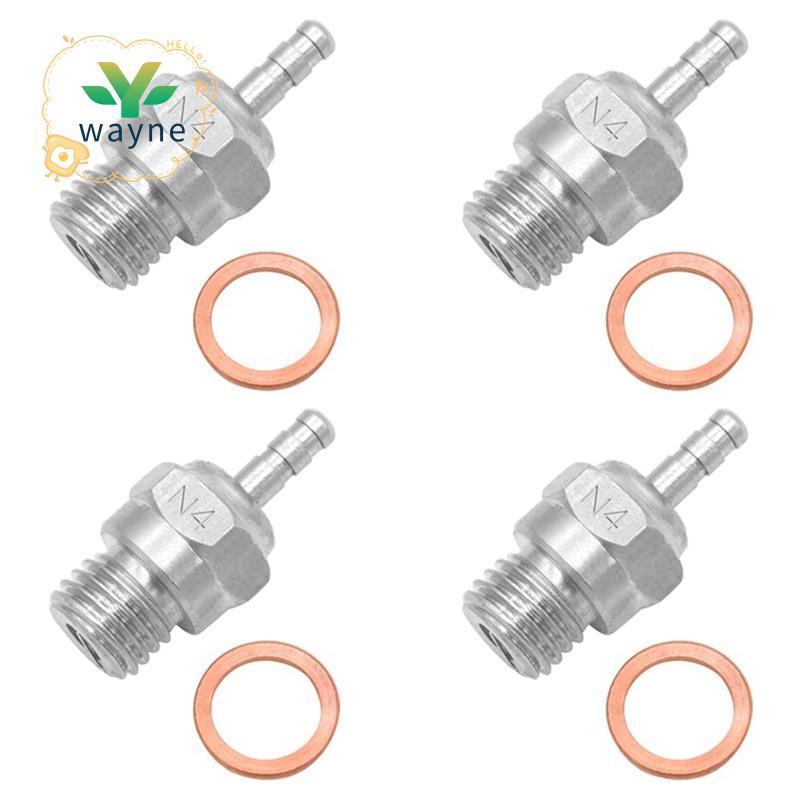 4 ชิ้น Hot Glow Plug N4 Spark Nitro อุปกรณ์เสริม OS สําหรับ 1/8 1/10 RC รถบรรทุก
