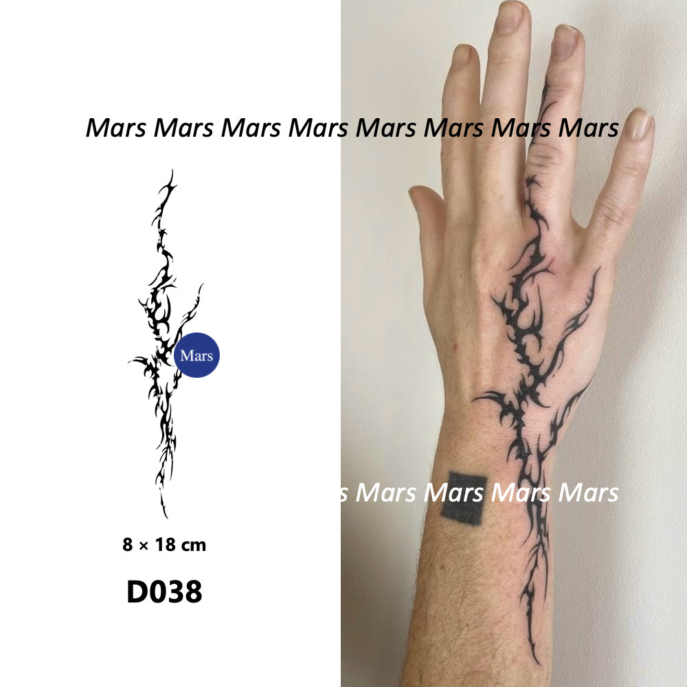 Mars Tattoo Magic Long Lasting สำหรับใช้งานได้นาน 2 สัปดาห์ สติ๊กเกอร์รอยสักแบบbstract ลาย D038