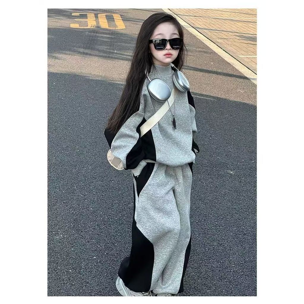 【YAOEENH】ชุดกีฬาหลวมๆ สไตล์แคชวล สำหรับเด็กหญิง ขนาด 120-170 ซม. - รูปที่ 4