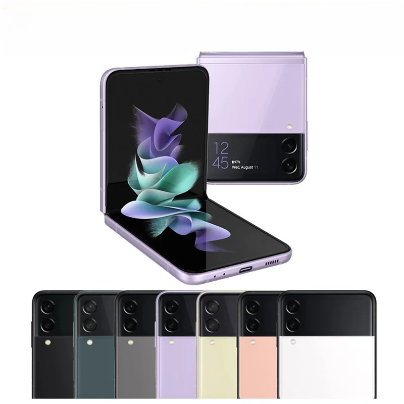 Samsung Galaxy Z Flip 3 Z Flip3 Dual Sim 5G 6.7 "AMOLED NFC โทรศัพท์มือถือใหม่