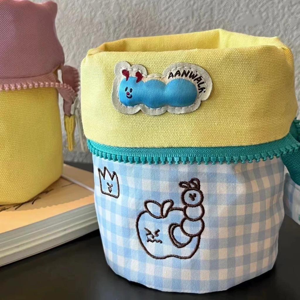 MUKUKU กระเป๋าเครื่องเขียนพกพา ผ้าคอตตอนลายน่ารัก ใช้ใส่ดินสอหรือเครื่องสำอางได้ - รูปที่ 4