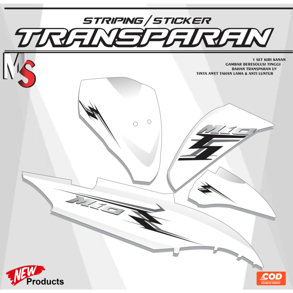 / สติ๊กเกอร์/โปร่งใส Mio J List V4 MS06 Striping Simple Mio GT Transparent MS