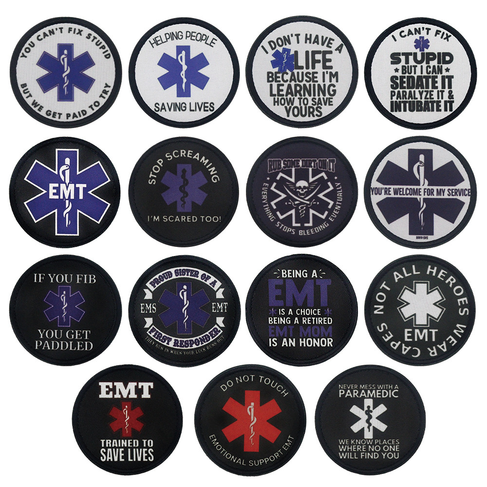 EMT MED Paramedic First Responder Humorous Patch, ตลกทางการแพทย์ฉุกเฉินยุทธวิธีแพทช์สําหรับกระเป๋าเป