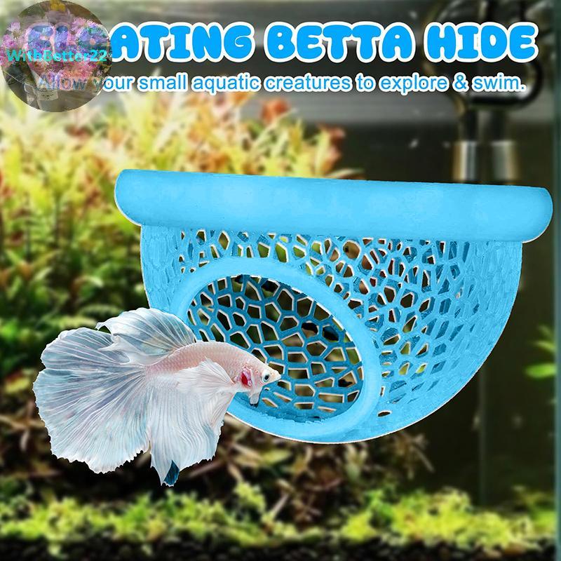 ด้วยBetta Hide & Cave – เปลญวนตู้ปลา 3-in-1, แหวนป้อนลอยและจุดพักผ่อน – 3D พิมพ์ Betta Fish Decor TH
