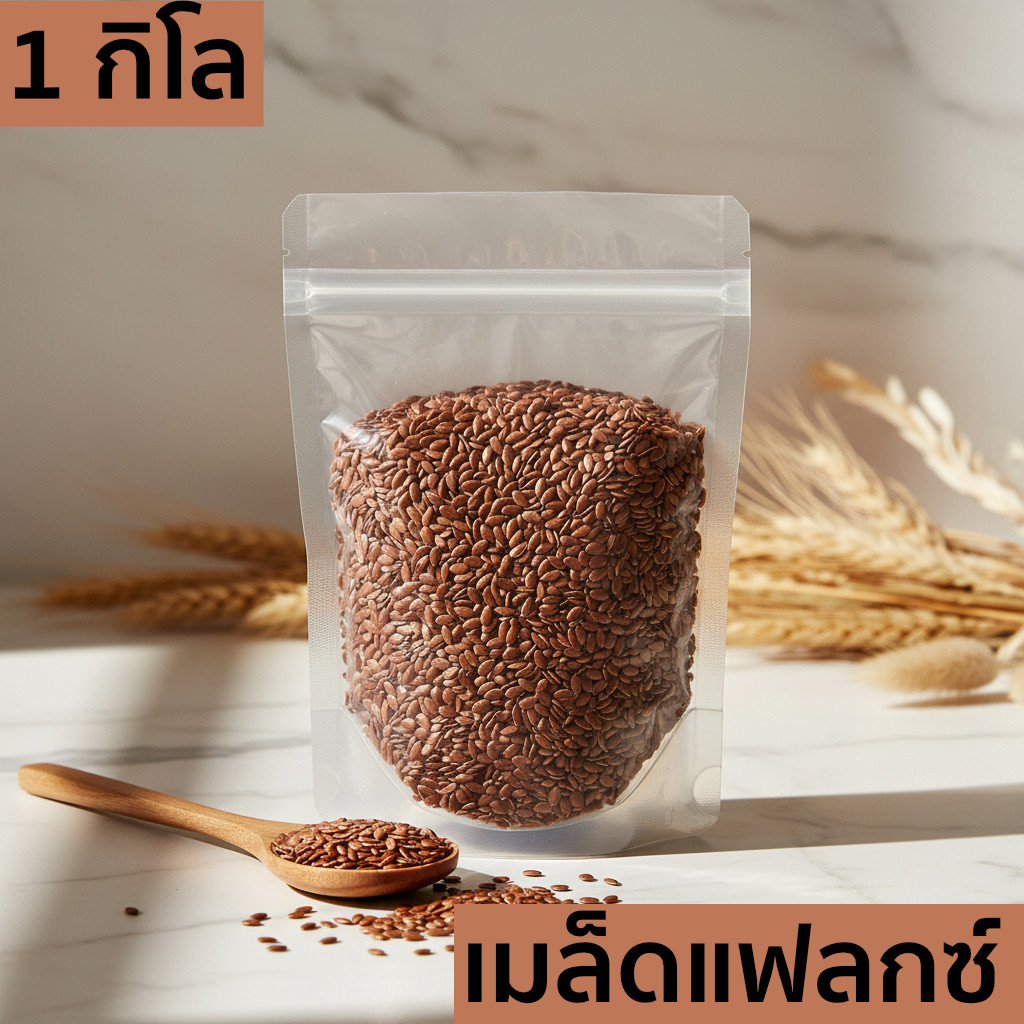เมล็ดแฟลกซ์ 1 กิโลกรัม (Flaxseed 1 Kg) เมล็ดเฟล็กซ์ สีน้ำตาล Brown Flax seeds แฟล็กซ์ ธัญพืช