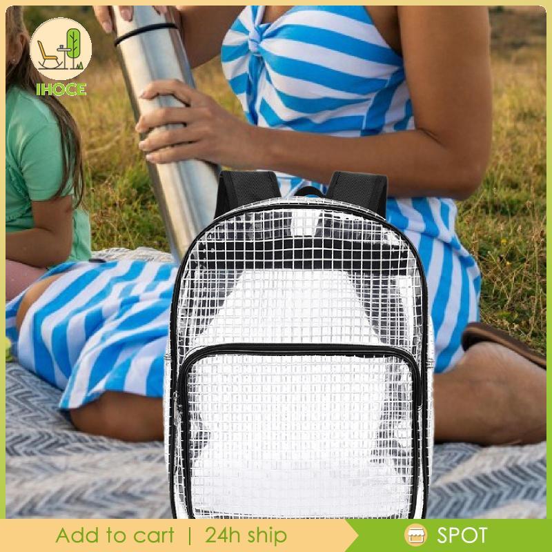 [Ihoce] Cleanroom Tool Bag Clear Backpack Anti Static Workbag Engineer Bag Transparent Daypack for W