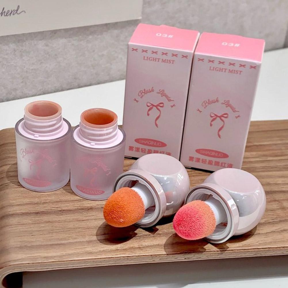 SHAQINUO Mist-Infused Lightweight Liquid Blush หัวแปรงฟองน้ําขนาดใหญ่ Dual-Use สําหรับริมฝีปากและ H3
