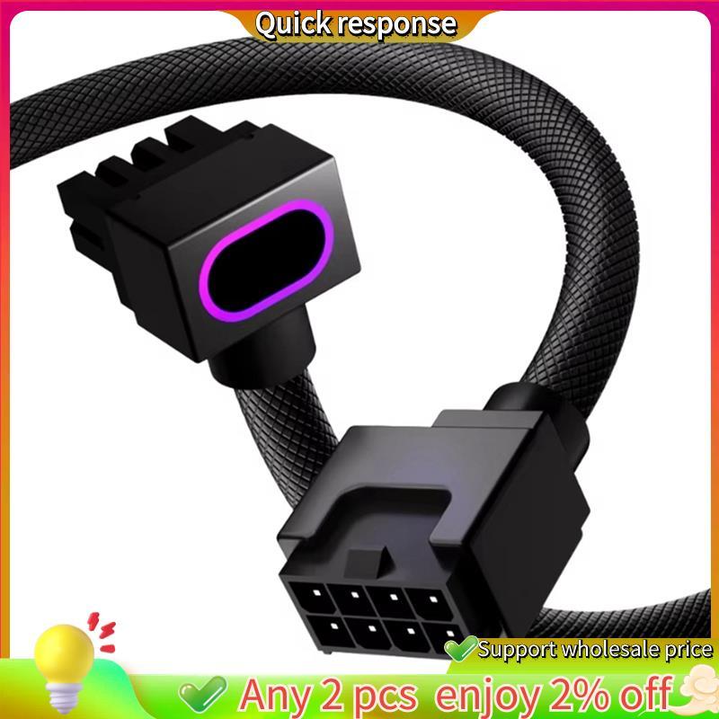 ในสต็อก-CPU8PINเมนบอร์ดสายต่อ8Pinตัวเชื่อมต่อชาย-ถึงหญิงARGB PCสาย5V 3Pin,18AWG 90° การออกแบบมุมขวา, ขั้วต่อชายถึงหญิง 8PIN A