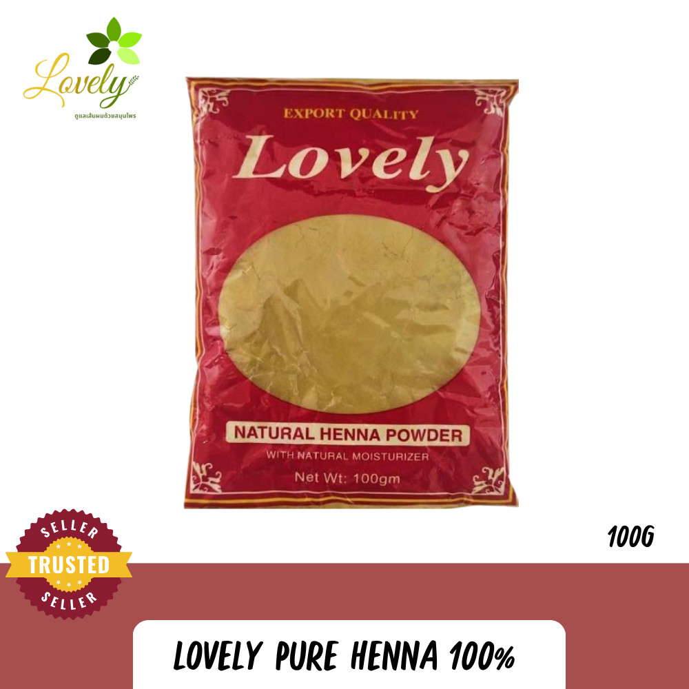 Henna Lovely แท้จากอินเดีย เฮนน่า ย้อมผม lovely natural henna powder 100g