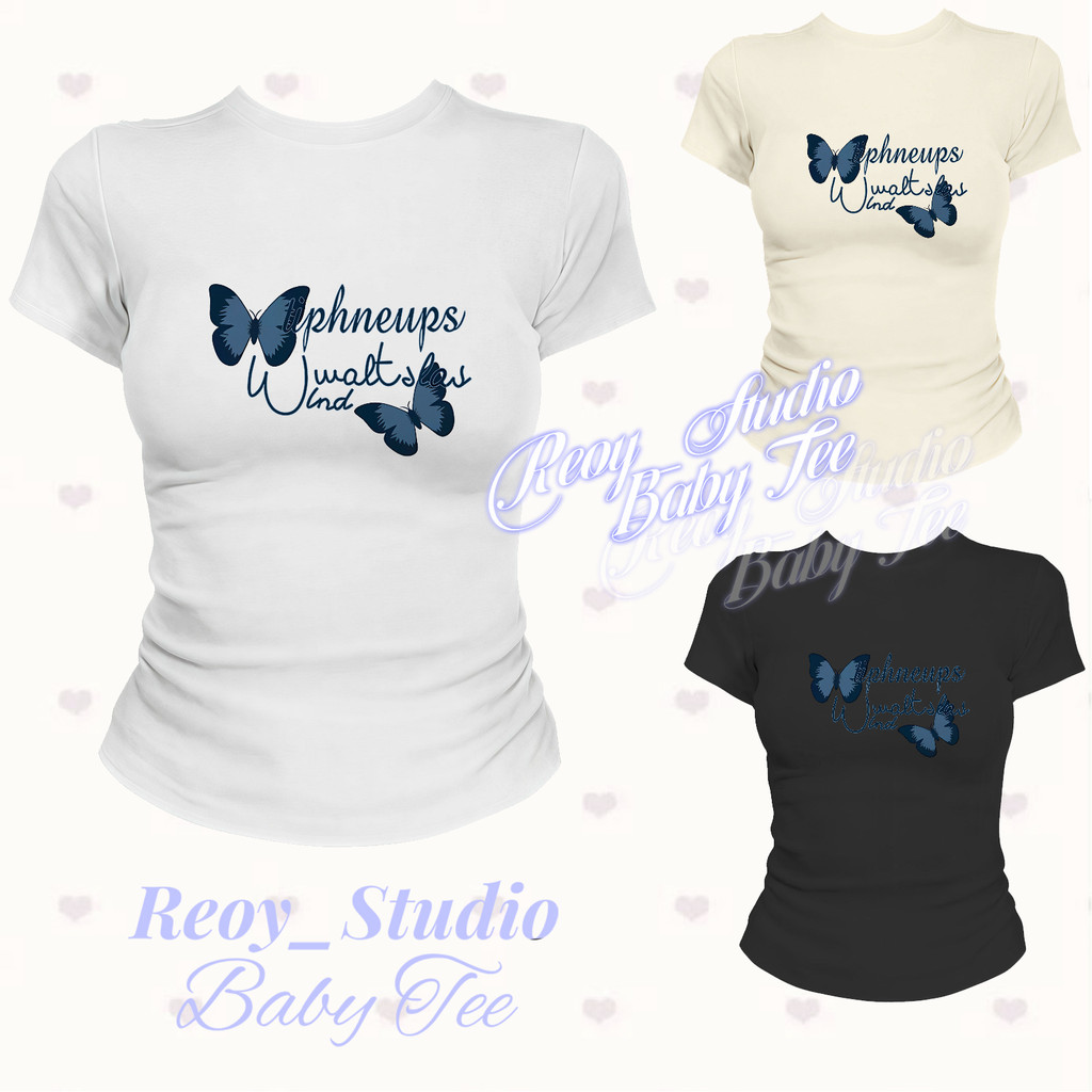 (จัดส่งตลอด 24 ชั่วโมง）REOY_STUDIO♥ baby tee สไตล์เกาหลี TOP y2k 100% ผ้าฝ้าย แฟชั่น baby เข้ารูป เซ็กซี่ เสื้อ