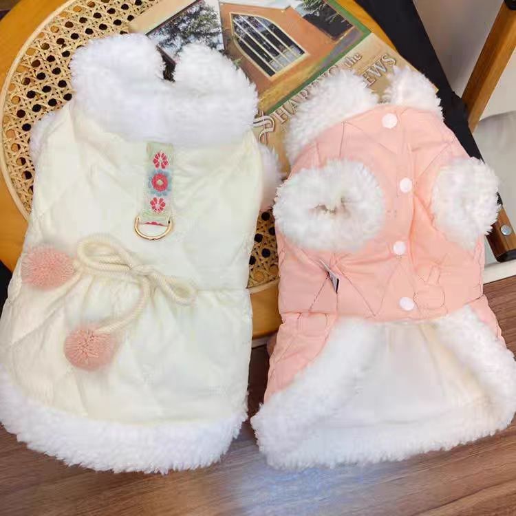 宠物衣服秋冬狗加厚棉衣引外套泰迪比可爱猫暖保开衫เสื้อผ้าสัตว์เลี้ยงฤดูใบไม้ร่วงและฤดูหนาวหนาผ้าฝ้ายเสื้อผ้าฉุดแจ็คเก็ตไทย20251109