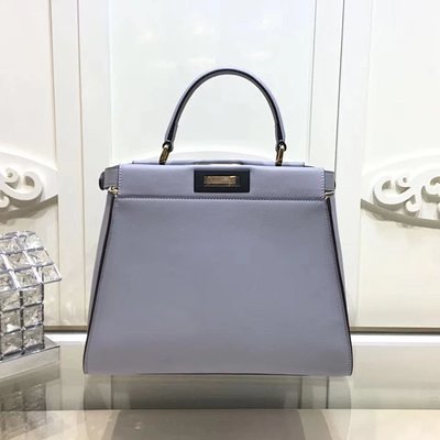 Fendi Fendi peekaboo Medium Outer Oil Side, หนังลูกวัวสเปน,  332612 พร้อมสายคุณ สายสะพายดอกไม้ประดับ