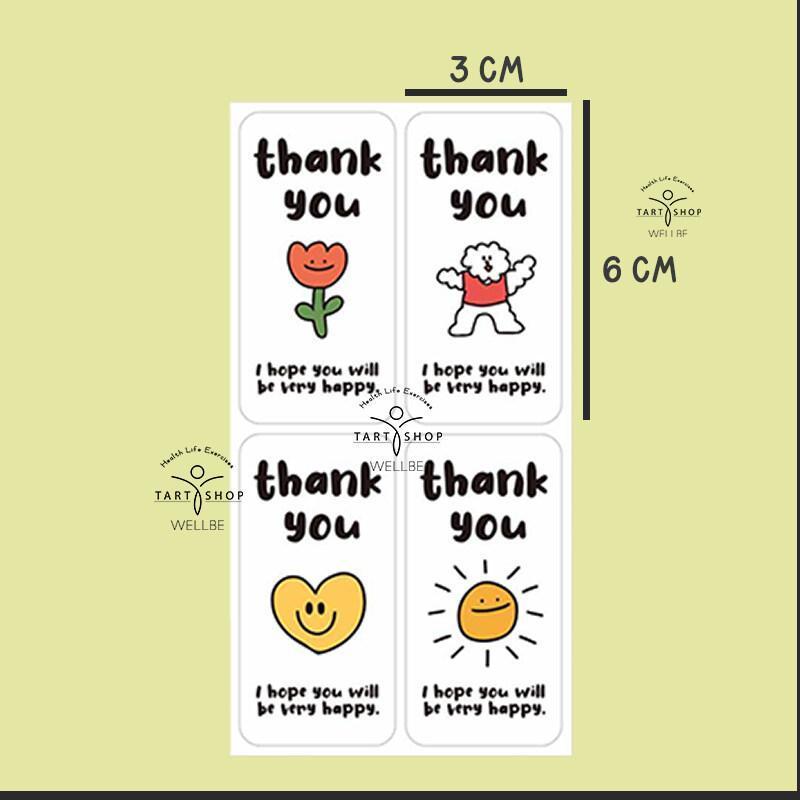 พร้อมส่ง! สติกเกอร์ พิพม์ Thank You ขนาด กว้าง 3x6 cm. สติกเกอร์สำหรับตกแต่งสินค้า แก้วน้ำ และ เบเกอรี่ฯ - รูปที่ 3