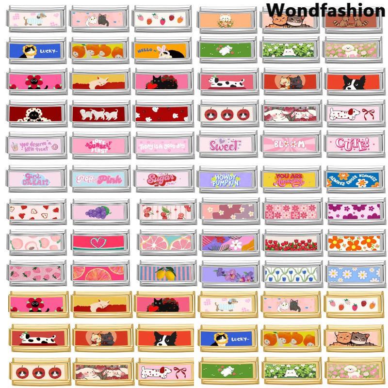 สร้อยข้อมือสไตล์อิตาเลียนยาว ขนาด 9 มม. สแตนเลส DIY เสริมบุคลิกภาพแบบเรโทร